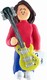 Female Musician Electric Guitar Ornament - Brown